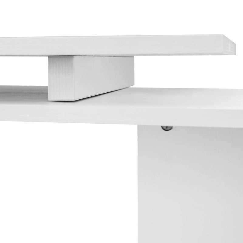 Bureau d'angle pivotant pour ordinateur de 55" : Poste de travail en L, étagères de rangement