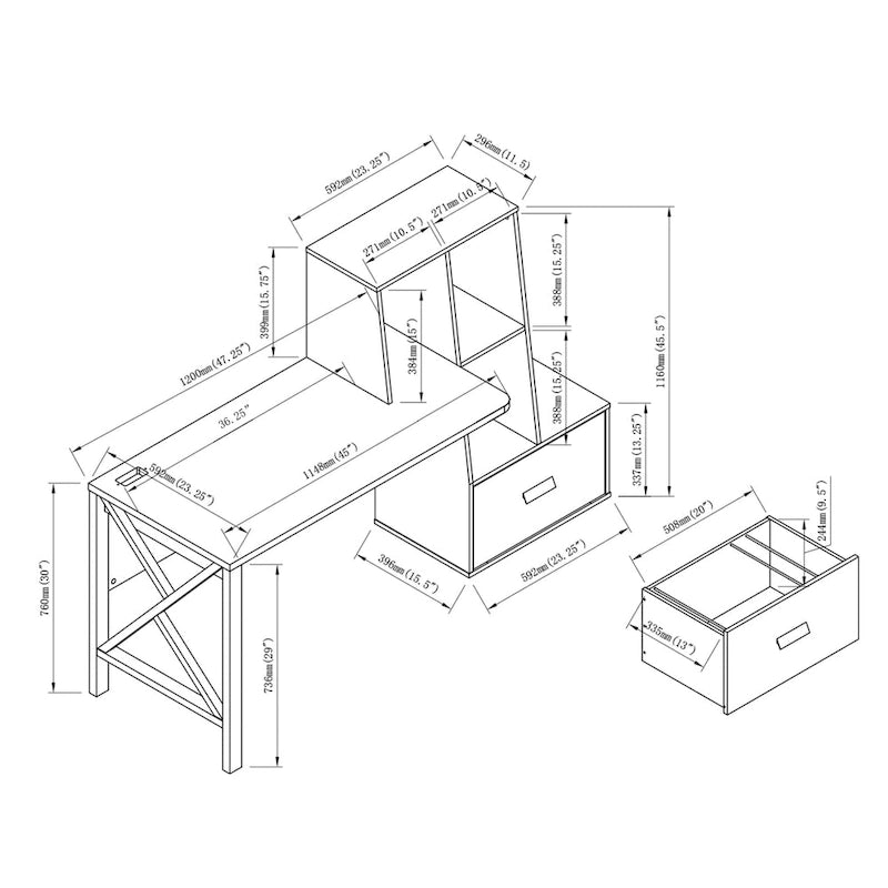 Bureau d'ordinateur Jessica Modern 70 pouces avec ports USB par Furniture of America