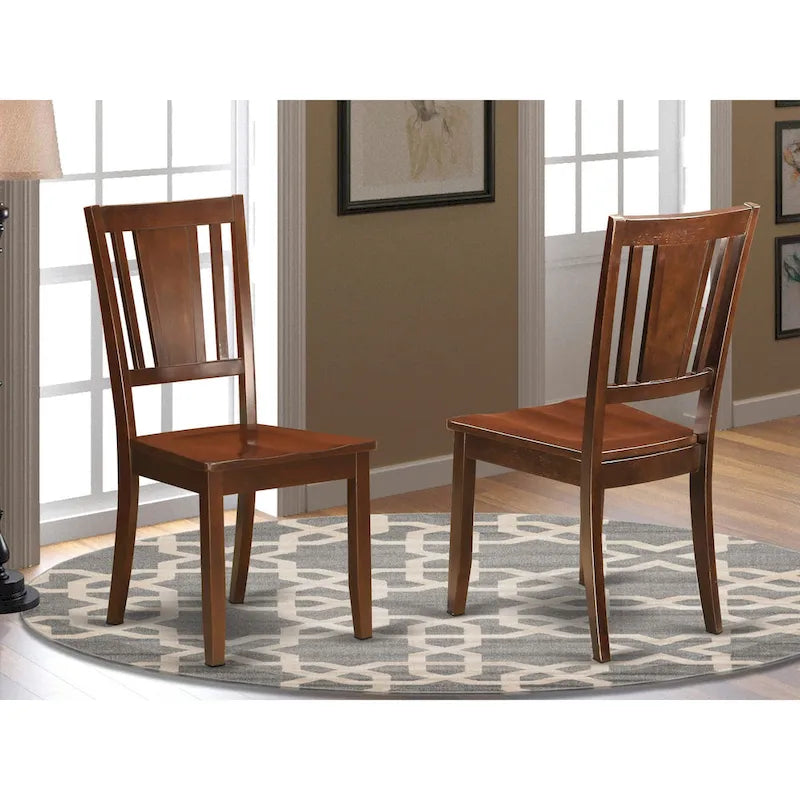 East West Furniture Dudley Chaises de salle à manger - Chaises à dossier à lattes, lot de 2, Acajou (Options de siège)