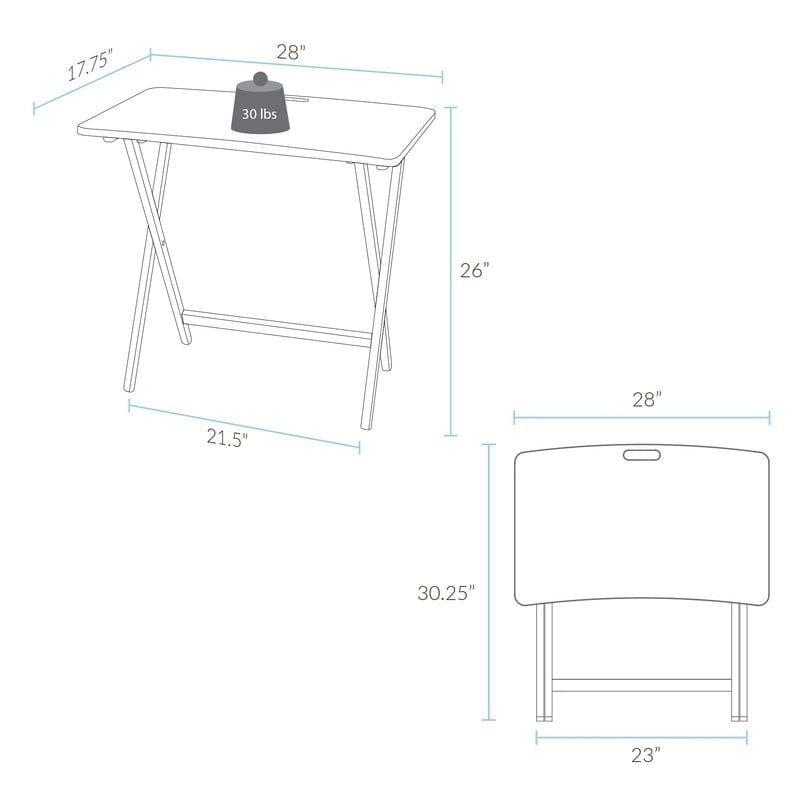 Table plateau TV pliable Goosefoot en bois massif