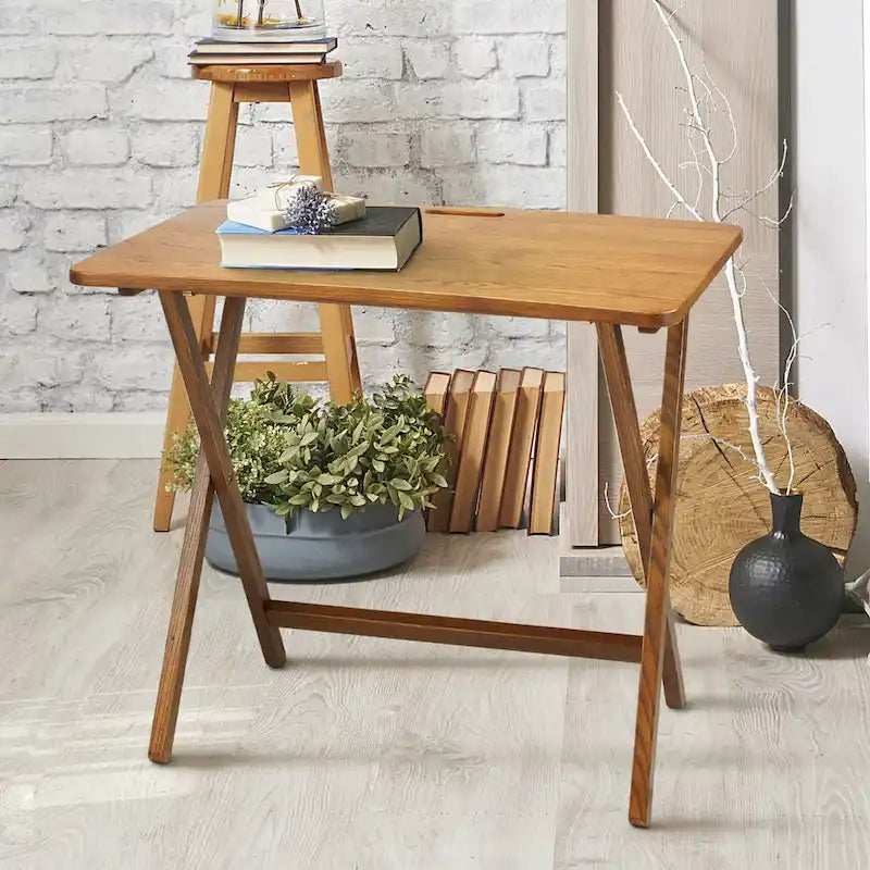 Table plateau TV pliable Goosefoot en bois massif