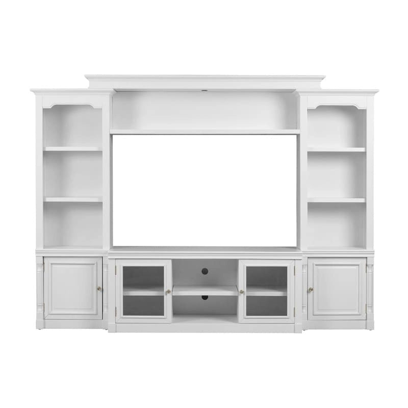 Meuble TV blanc en bois massif Virginia