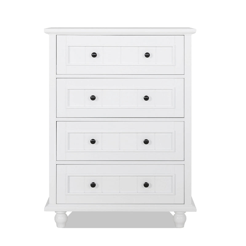 Commode 4 tiroirs Meuble de rangement large pour chambre et salon