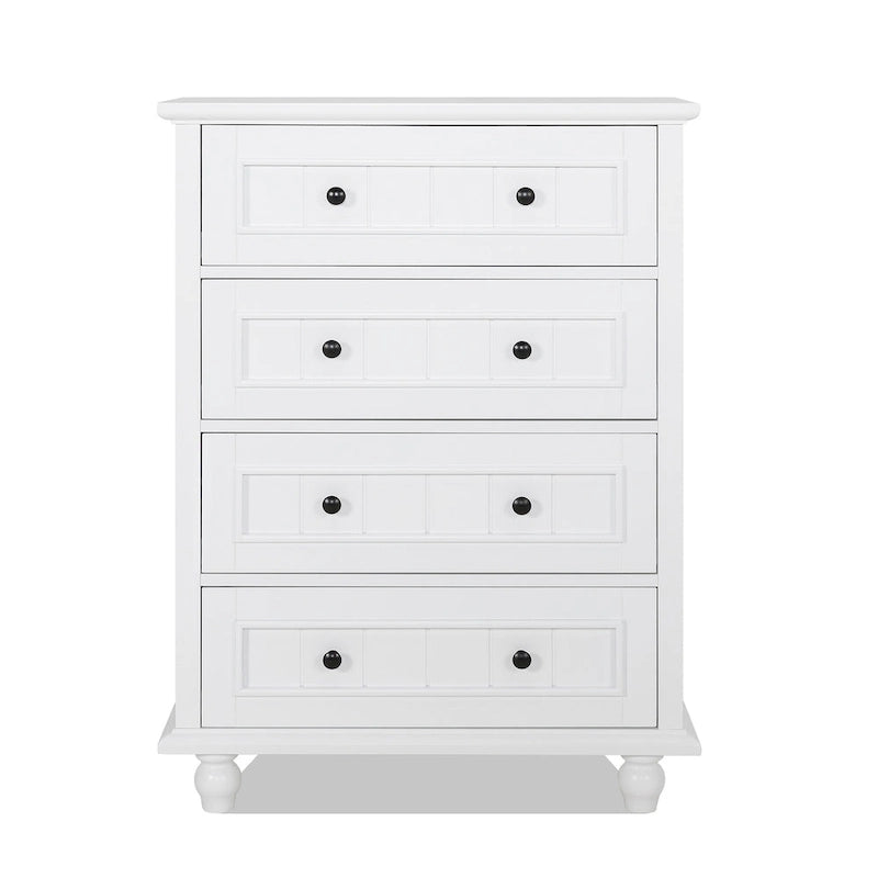 Commode 4 tiroirs Meuble de rangement large pour chambre et salon