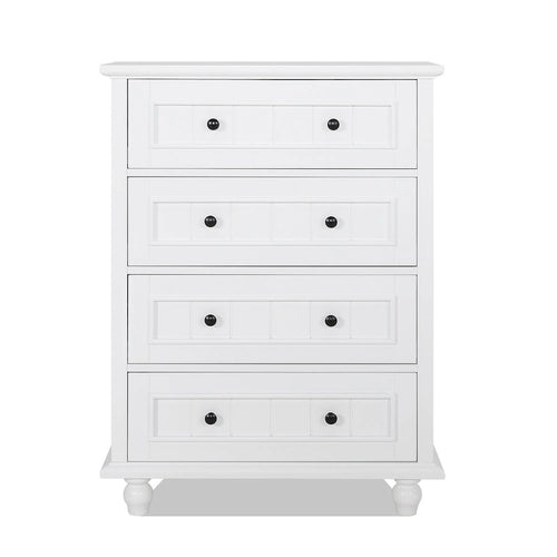 Commode 4 tiroirs Meuble de rangement large pour chambre et salon