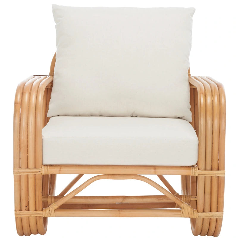 Fauteuil d'appoint en rotin avec coussin - 76,2 L x 83,8 P x 73,7 H cm