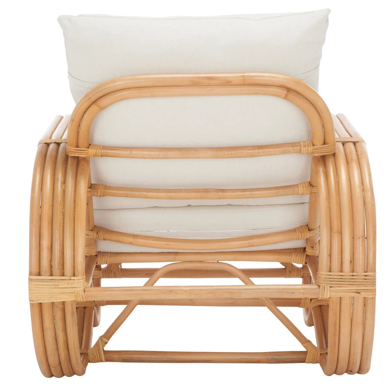 Fauteuil d'appoint en rotin avec coussin - 76,2 L x 83,8 P x 73,7 H cm