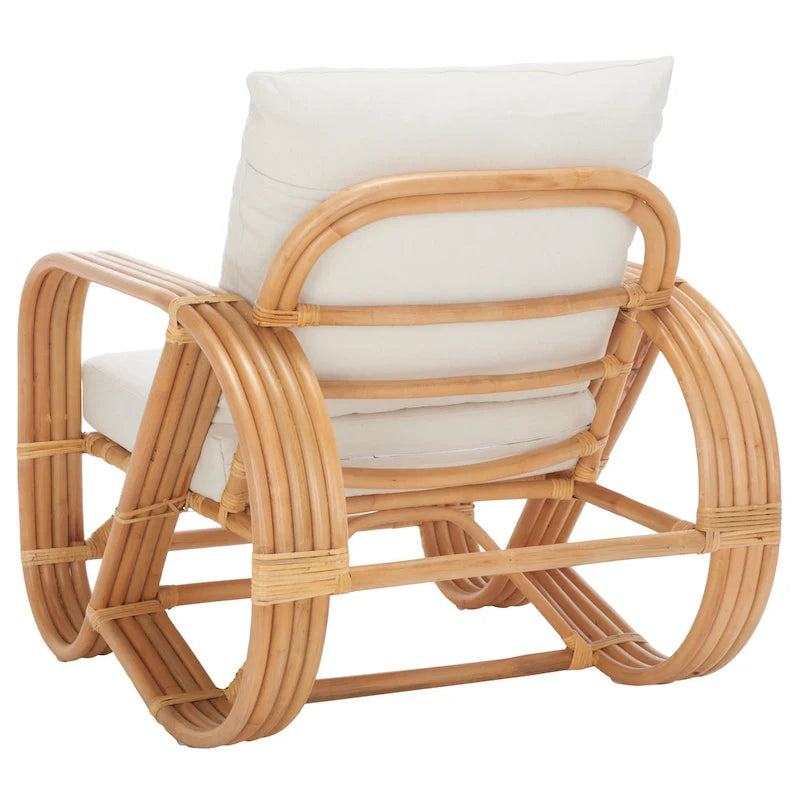 Fauteuil d'appoint en rotin avec coussin - 76,2 L x 83,8 P x 73,7 H cm