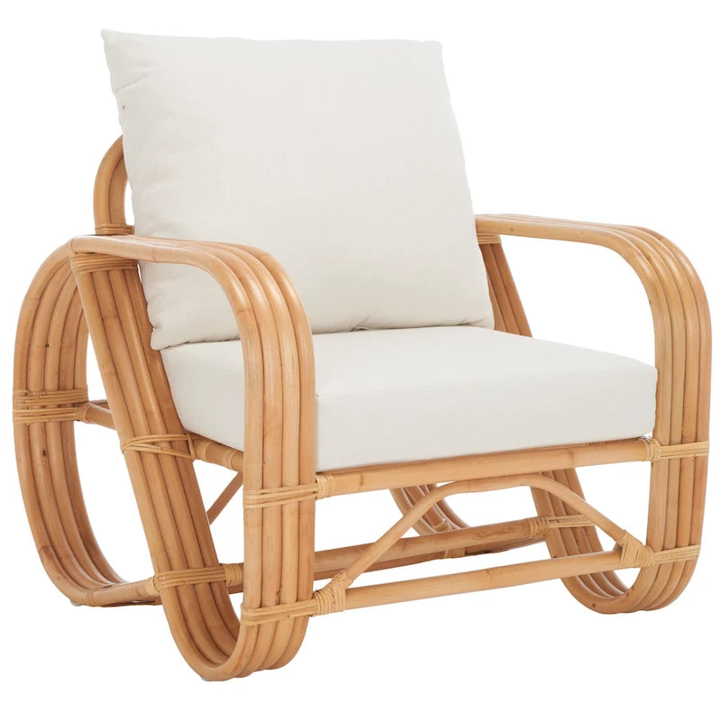 Fauteuil d'appoint en rotin avec coussin - 76,2 L x 83,8 P x 73,7 H cm
