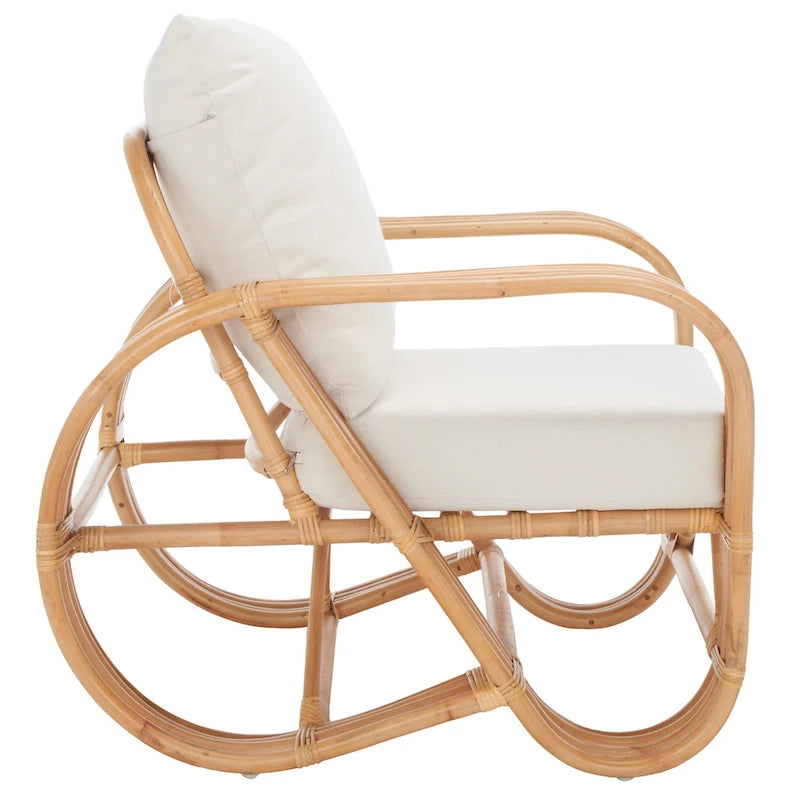 Fauteuil d'appoint en rotin avec coussin - 76,2 L x 83,8 P x 73,7 H cm