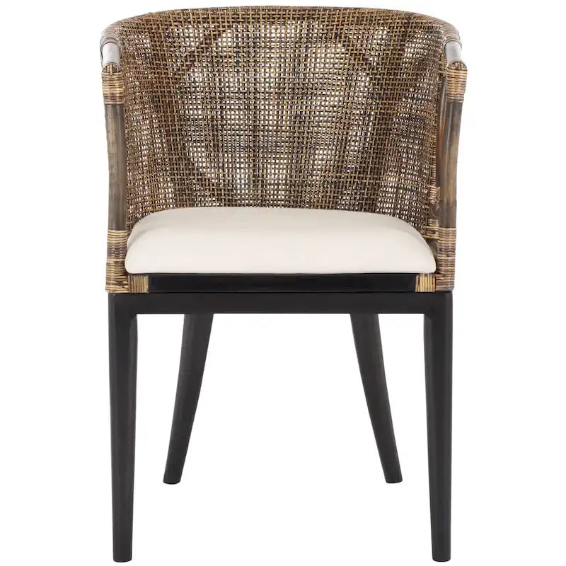 Chaise de salle à manger avec accoudoirs marron/noir - 22,3 x 23,3 x 31,5 po