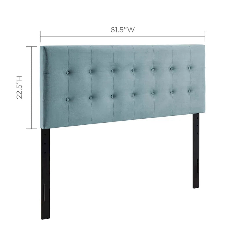 Tête de lit capitonnée en velours Grand lit