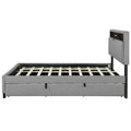 Lit plateforme tapissier Queen size avec lit gigogne Twin XL