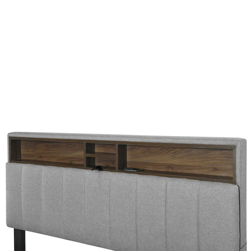 Lit plateforme tapissier Queen size avec lit gigogne Twin XL