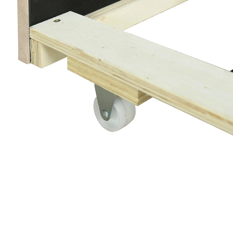 Lit plateforme tapissier Queen size avec lit gigogne Twin XL