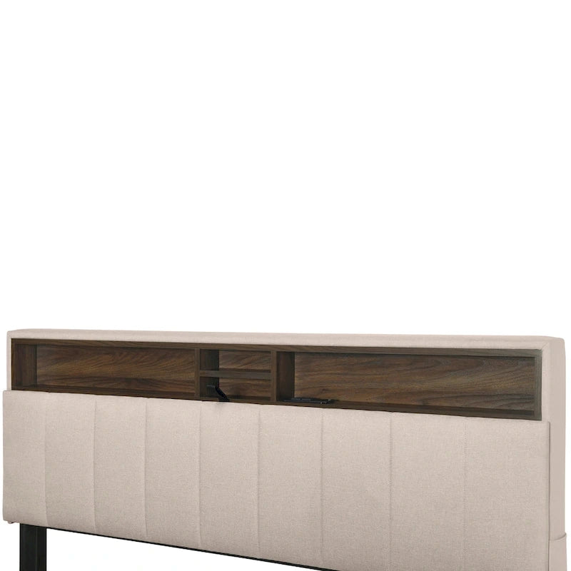Lit plateforme tapissier Queen size avec lit gigogne Twin XL