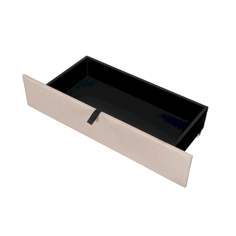 Lit plateforme tapissier Queen size avec lit gigogne Twin XL