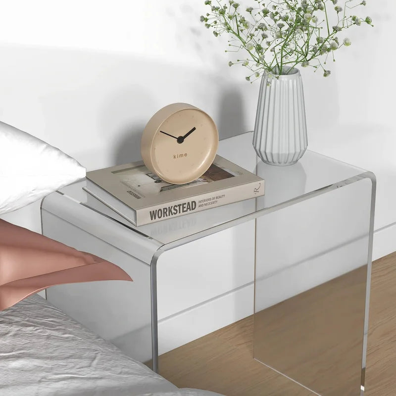 Table basse cascade rectangulaire longue tout en acrylique de 21 po d'épaisseur 15 mm