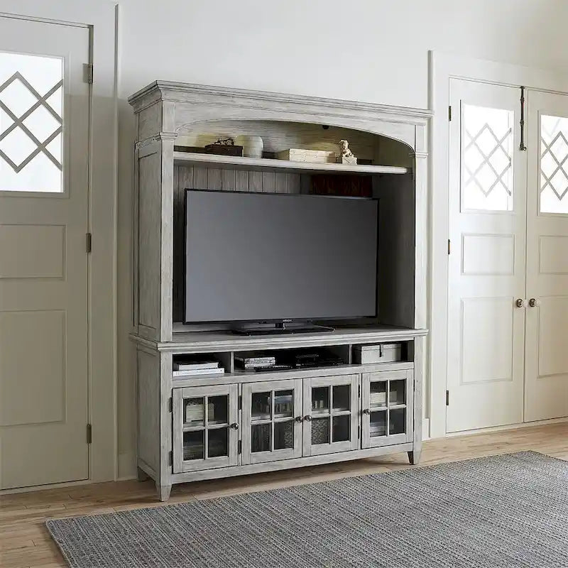Heartland Antique White Tobacco Entertainment Center
