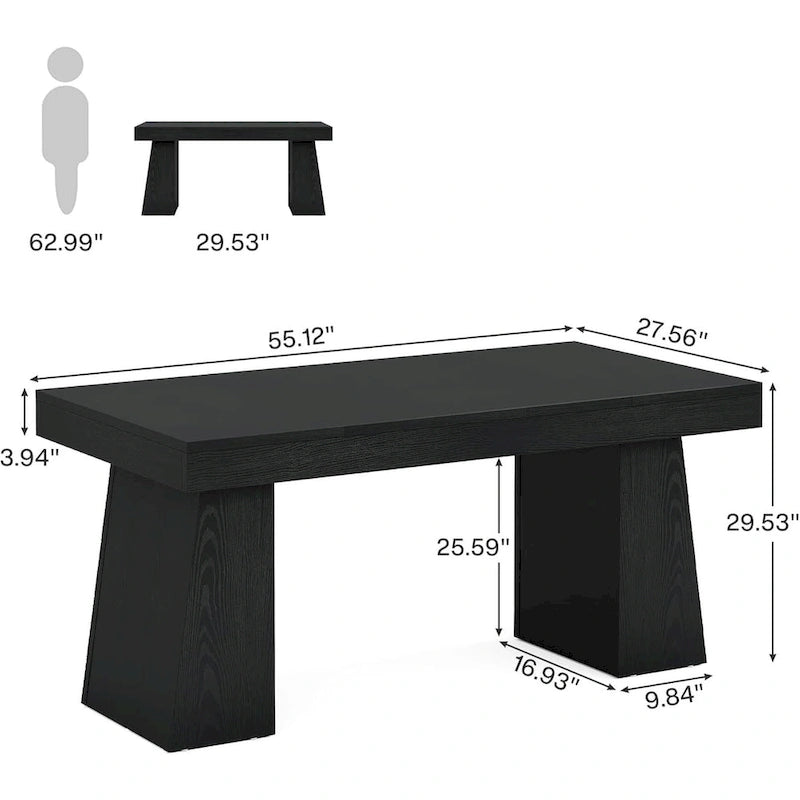 Bureau exécutif en bois brun de style Mid-Century pour bureau à domicile